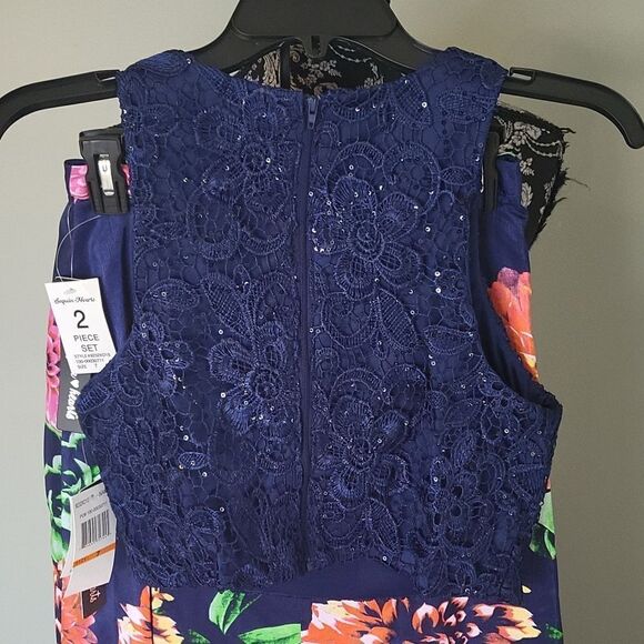 Women's Sequin Hearts Two-Piece Gown, Size 7 - Blue - Picture 6 of 6